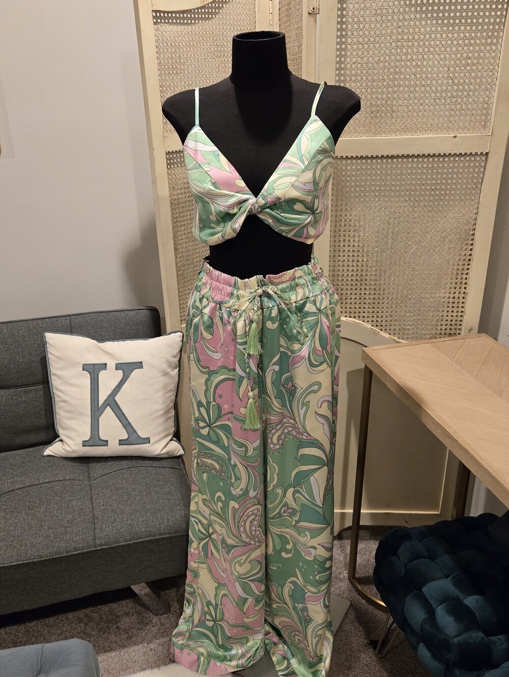 Pastel Swirl Two-Piece Set - Mint, Pink & Cream